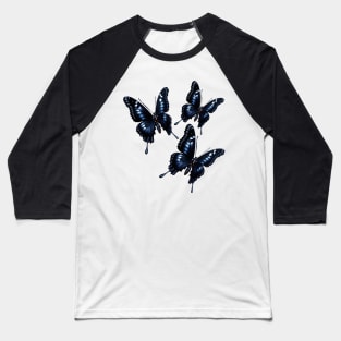 Butterfly Black Baseball T-Shirt